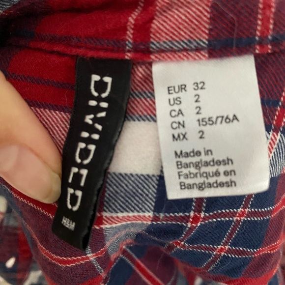 H&M Divided Red and Blue Plaid Shirt - Picture 2 of 2